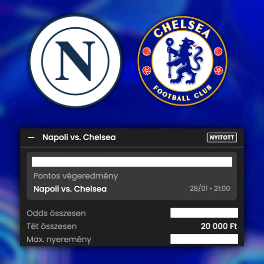 Pontos Eredmény Tipp (Napoli – Chelsea)