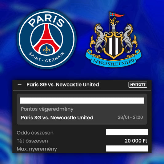 Pontos Eredmény Tipp (PSG – Newcastle)