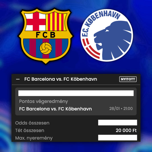 Pontos Eredmény Tipp (Barcelona – Kobenhavn)