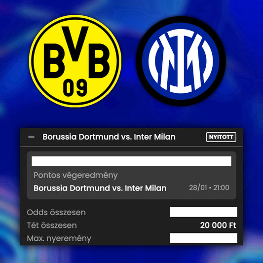 Pontos Eredmény Tipp (Dortmund – Inter)