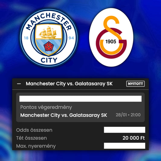 Pontos Eredmény Tipp (Man City – Galatasaray)